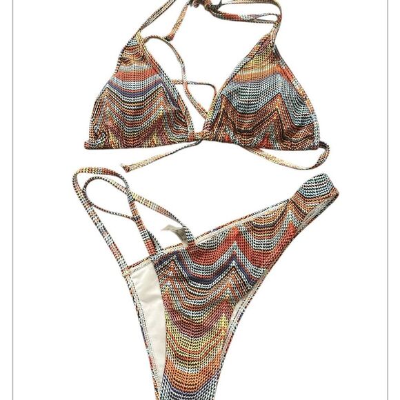 SHEIN Multi-Color Cheeky Bikini Size Large New without tags - Picture 6 of 8